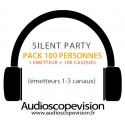 Location Pack Silent Party Disco 100 personnes, émetteur 3 canaux Cannes